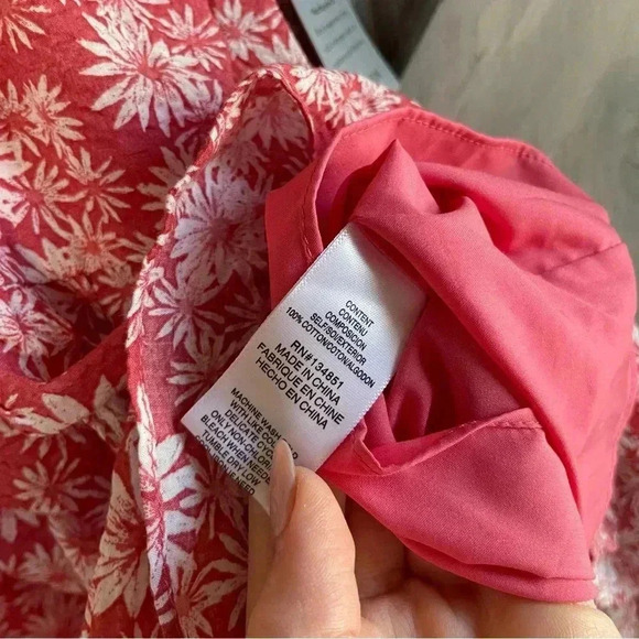 Charles Henry Short Sleeve Faux Wrap‎ Mini Dress in Coral Daisy- XS - Picture 8 of 11